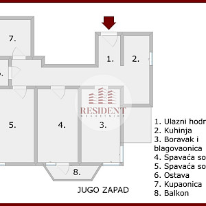 NAJAM - BRITANSKI TRG Nazorova, ugodan 3soban stan 54 m2, 5. kat, top lokacija, mirno okruženje, lift, balkon