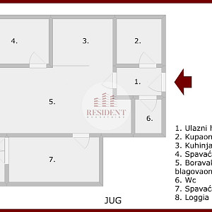 SREDNJACI Moderan 3soban stan 59 m2, 3. kat, top lokacija, loggia, lift, BEZ PROVIZIJE