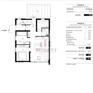 RUDEŠ 3soban stan, novogradnja, 73 m2, prizemlje, parking, terasa, BEZ PROVIZIJE