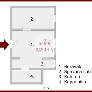 STROGI CENTAR Funkcionalan 1soban stan 20 m2, suteren, top lokacija, spremište, dvorište