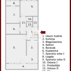 SREDIŠĆE Prostran 3soban stan 80 m2, 9. kat, top lokacija, balkon, spremište, BEZ PROVIZIJE