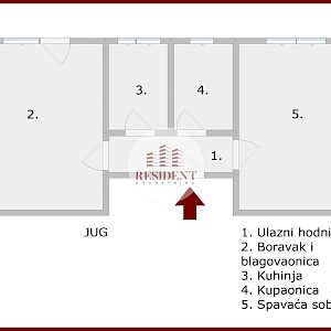 BOTINEC Funkcionalan 2soban stan 45m2, mirno okruženje, BEZ PROVIZIJE