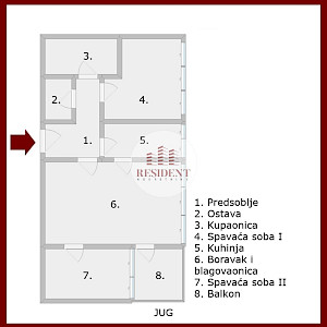 ŠPANSKO Ugodan 3soban stan 62 m2, 2. kat, top lokacija, balkon, spremište, BEZ PROVIZIJE
