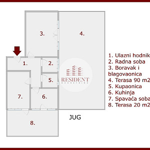 JORDANOVAC - DOBRI DOL: Pleasant 2-room apartment, 55 m² + 110 m² terrace, 3rd floor, prime location, NO COMMISSION